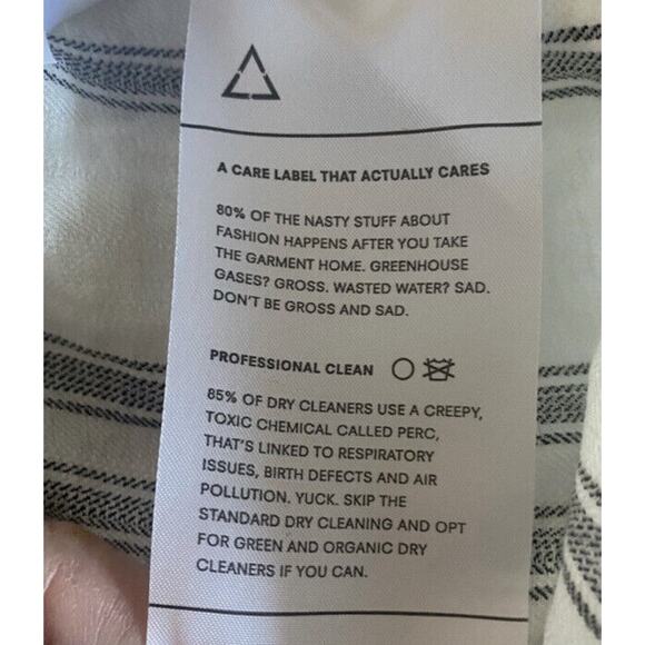 Reformation Linen Midi Length A line Dress Sz sm Stripes Back Tie Strapless - Picture 9 of 10